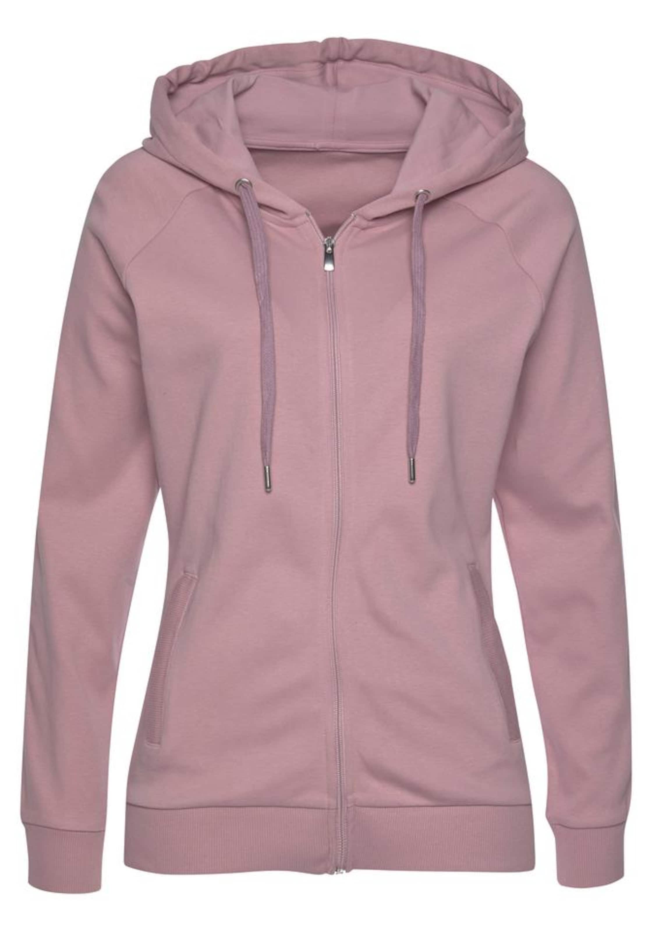 LASCANA ACTIVE Zip-Up Hoodie in Pink: front