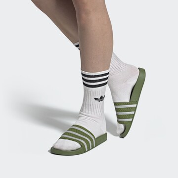 Mule 'Adilette' ADIDAS ORIGINALS en vert : devant