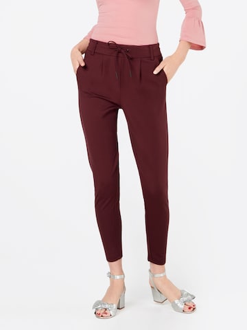 ONLY Slim fit Pleat-front trousers 'Poptrash' in Red: front