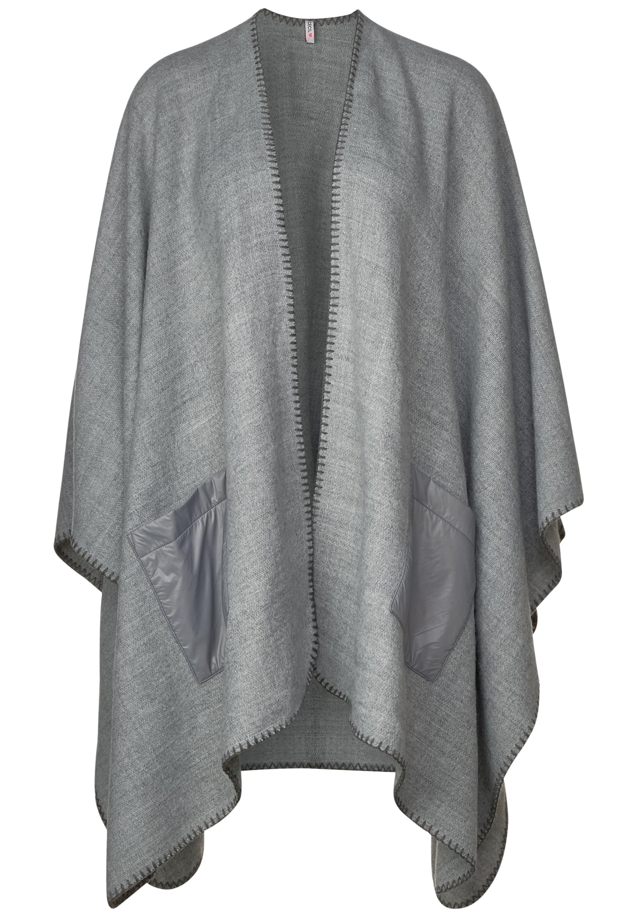 CECIL - Poncho mit Taschen-Detail in grau