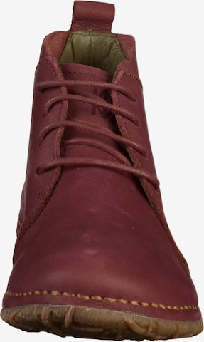 EL NATURALISTA Lace-Up Ankle Boots in Red