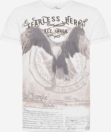 Key Largo Regular fit T-shirt 'MT FEARLESS' i vit: framsida