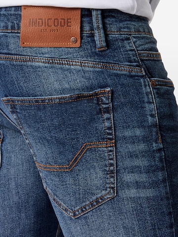 INDICODE JEANS Normální Džíny 'Kaden Holes' – modrá