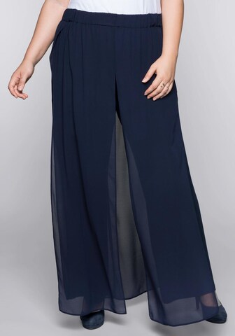 SHEEGO Wide leg Broek in Blauw: voorkant