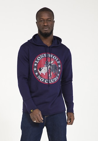 Sweat-shirt PLUS EIGHTEEN en bleu : devant