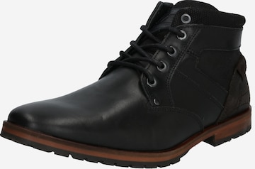 BULLBOXER Lace-Up Boots in Black: front