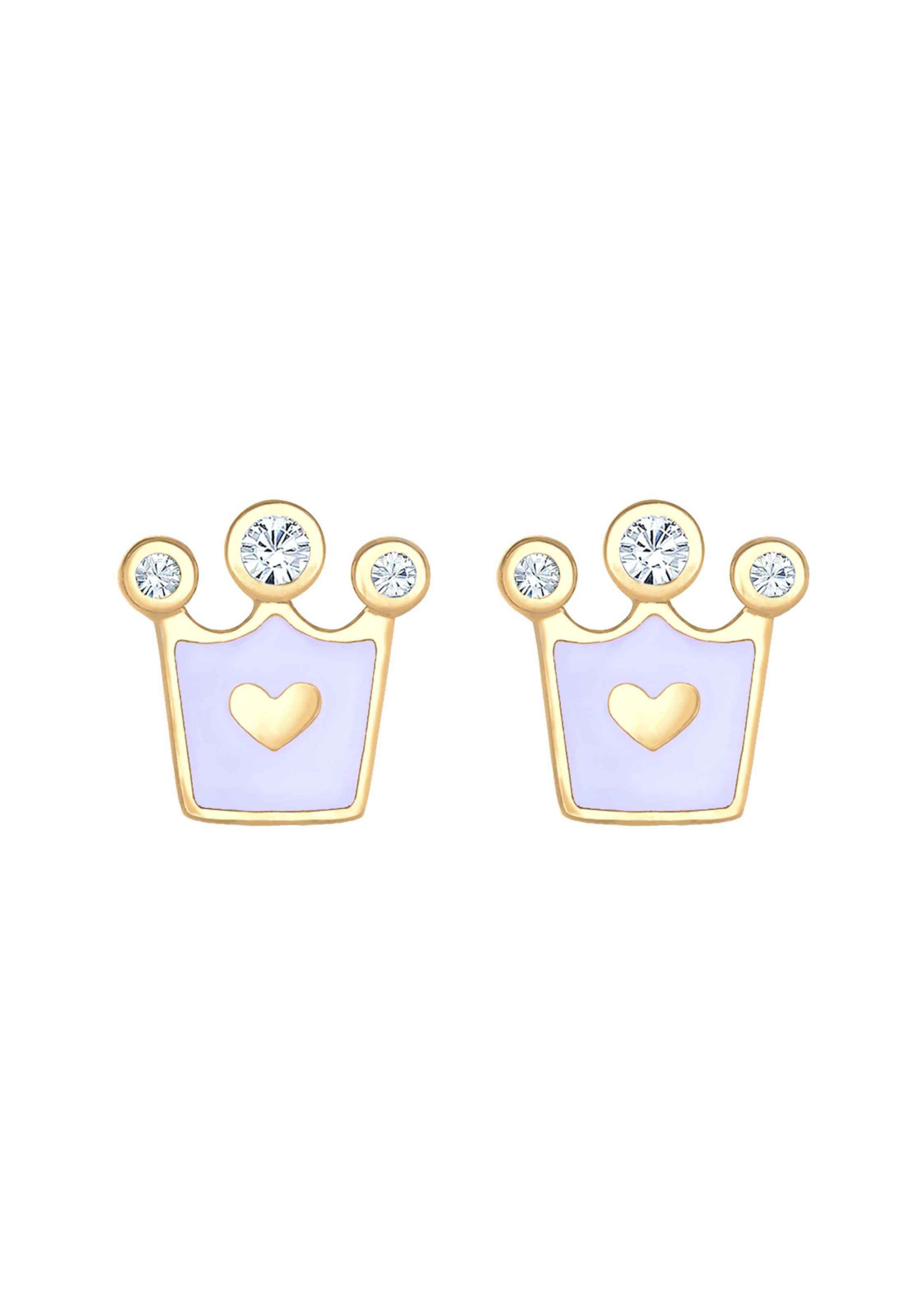 ELLI Jewelry 'Herz, Krone' in Gold: front