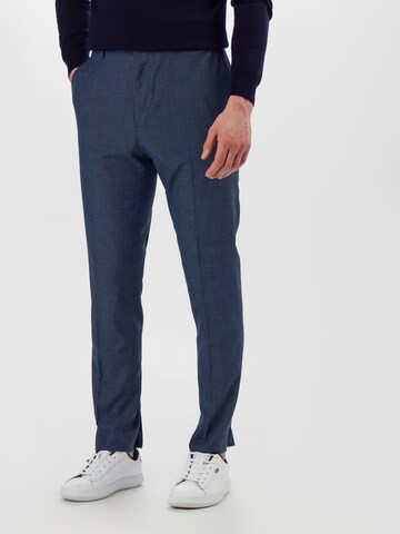 Coupe slim Pantalon à plis 'BLUE JASPE CHECK SLIM FIT..' BURTON MENSWEAR LONDON en bleu