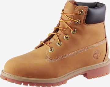 TIMBERLAND Schnürstiefelette 'Premium' in Beige: predná strana