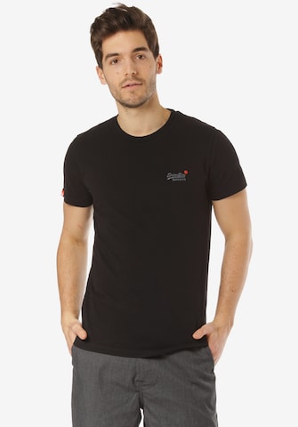 T-Shirt Superdry en noir : devant