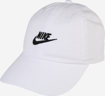 Nike Sportswear Шапка с козирка 'Heritage 86' в бяло: отпред