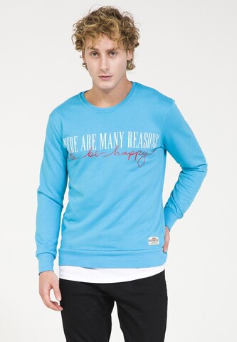 PLUS EIGHTEEN Sweatshirt in Blauw: voorkant