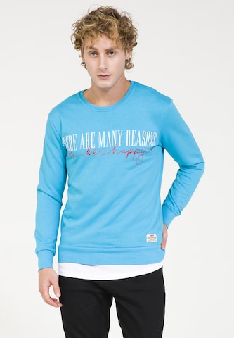 Sweat-shirt PLUS EIGHTEEN en bleu : devant