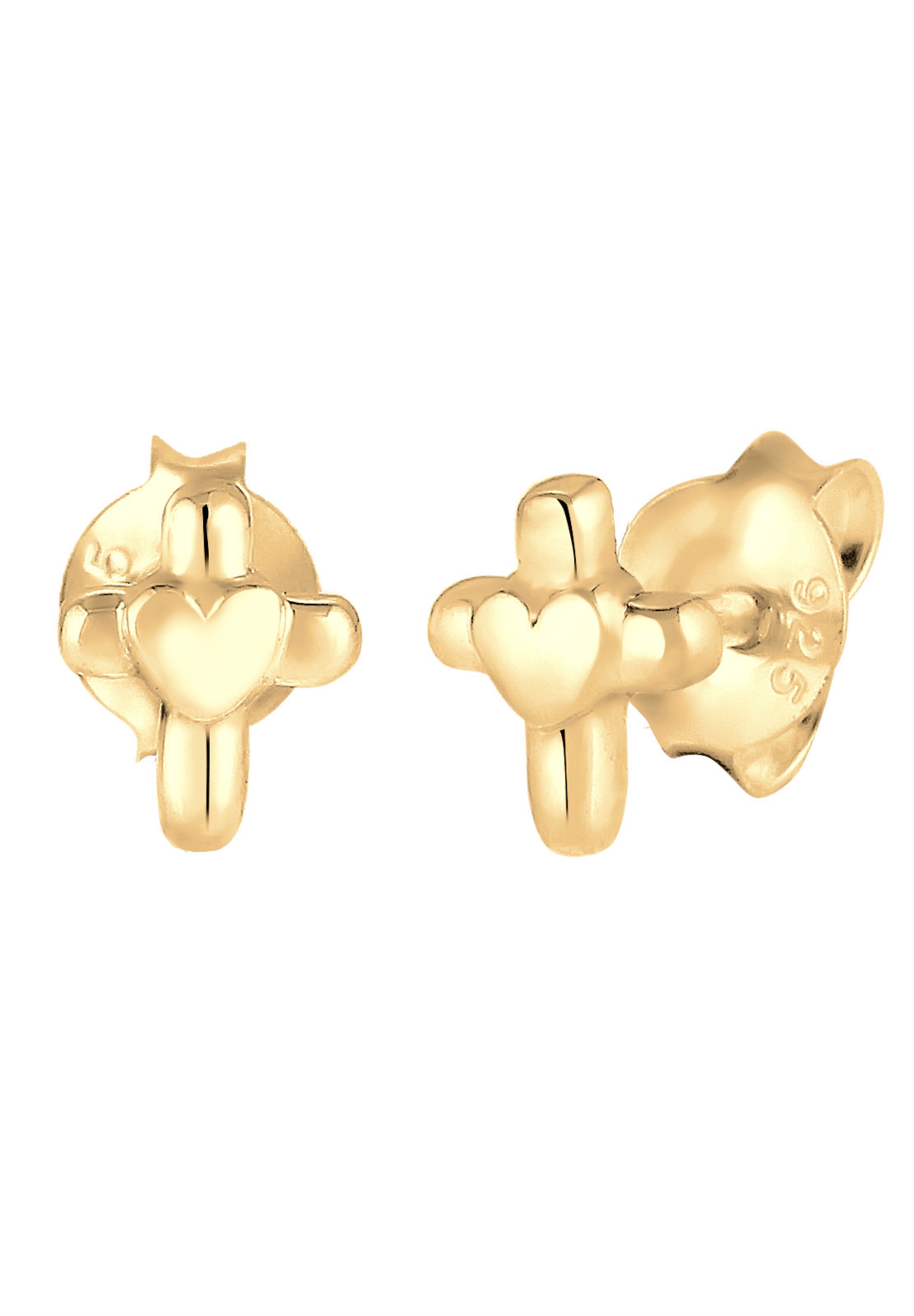 ELLI Ohrringe 'Herz, Kreuz' in Gold