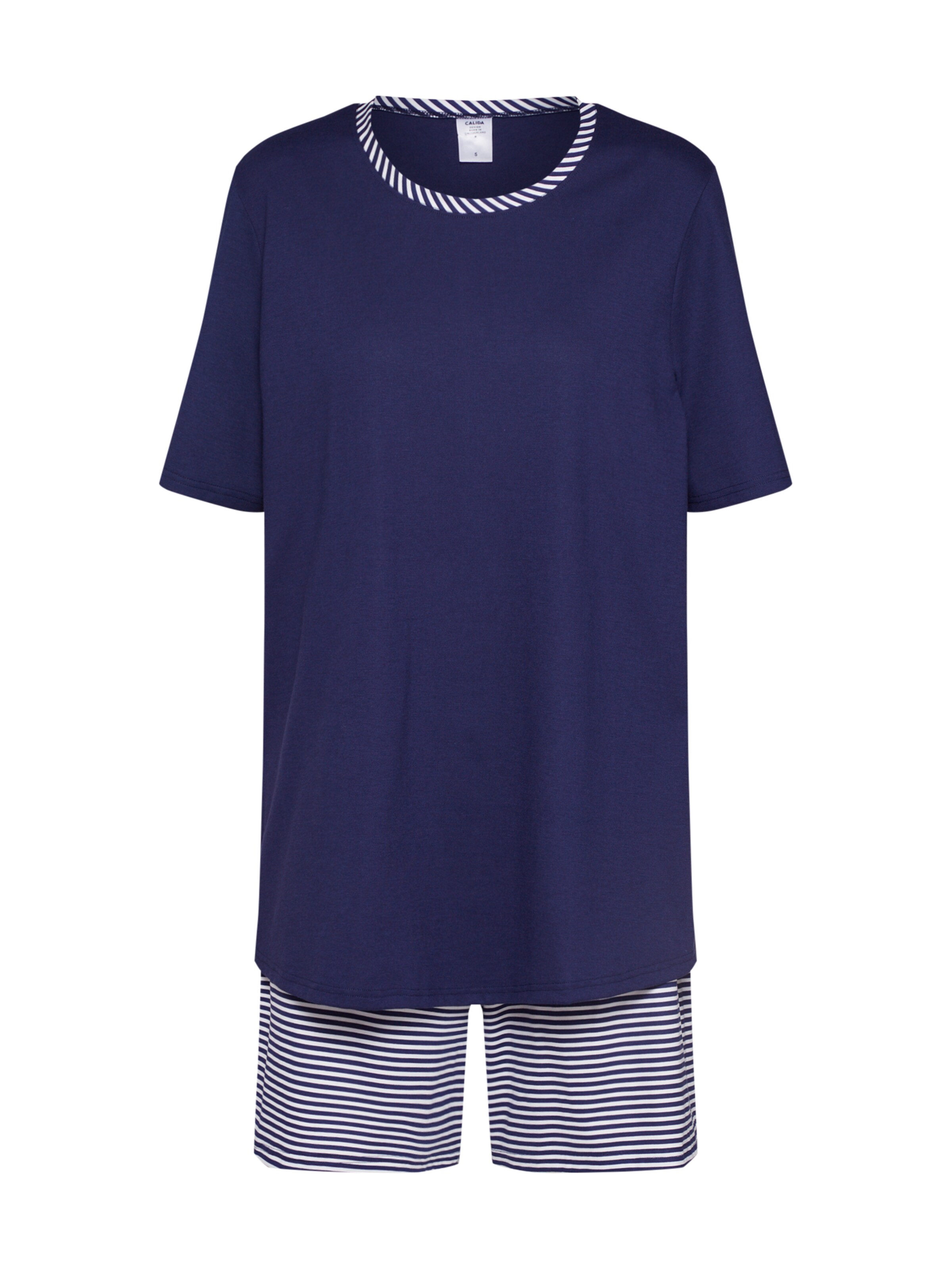 CALIDA - Korte pyjama 'Soft Jersey Fun' in de kleur Blauw