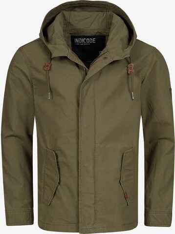 INDICODE JEANS Between-Season Jacket 'Lough' in Green: front