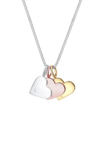 ELLI Ketting 'Tri Color, Herz' in Zilver