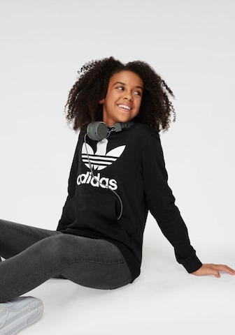 juoda ADIDAS ORIGINALS Megztinis be užsegimo 'Trefoil': priekis