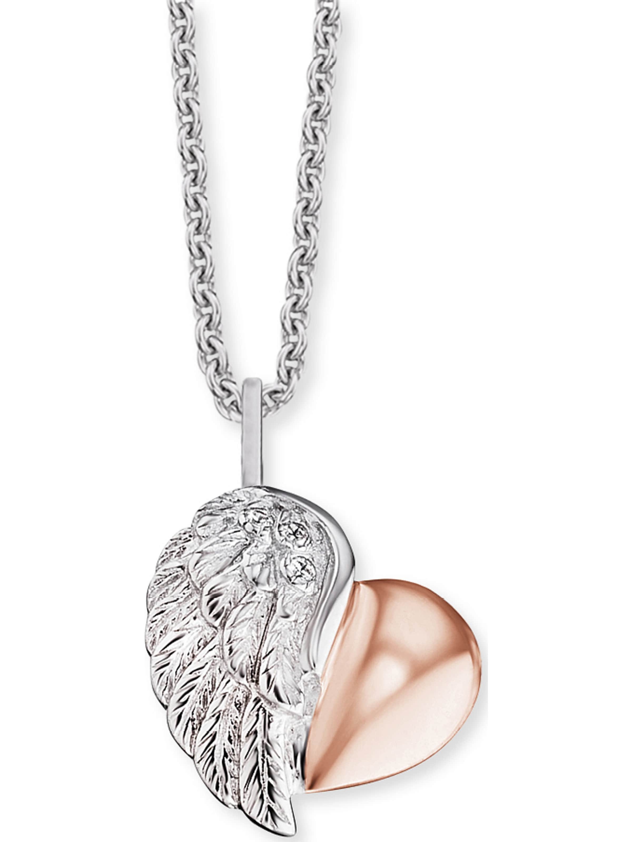 Engelsrufer Kette 'Herzflügel' in Silber: Vorderseite