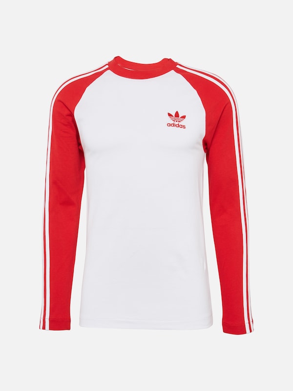 ADIDAS ORIGINALS Langarmshirt '3 Stripes' in rot weiß ADIDAS ORIGINALS Langarmshirt '3 Stripes' in rot weiß