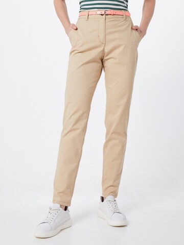 Regular Pantalon chino TOM TAILOR en beige : devant