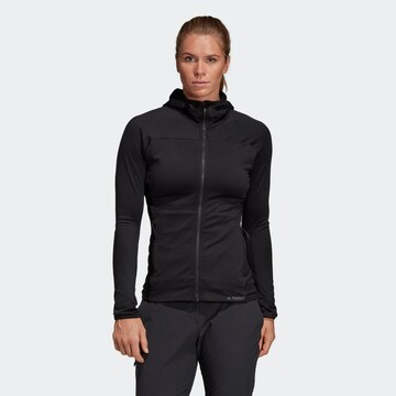 ADIDAS TERREX Athletic fleece jacket 'Terrex TraceRocker' in Black: front