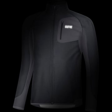 GORE WEAR Athletic Jacket 'R3 Partial WINDSTOPPER® GORE-TEX®' in Black