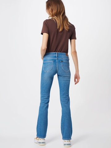 évasé Jean 'HOXIE' Lee en bleu : derrière