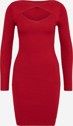 Urban Classics Knitted dress in Red: front