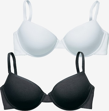 PETITE FLEUR Push-up Bra in Black: front