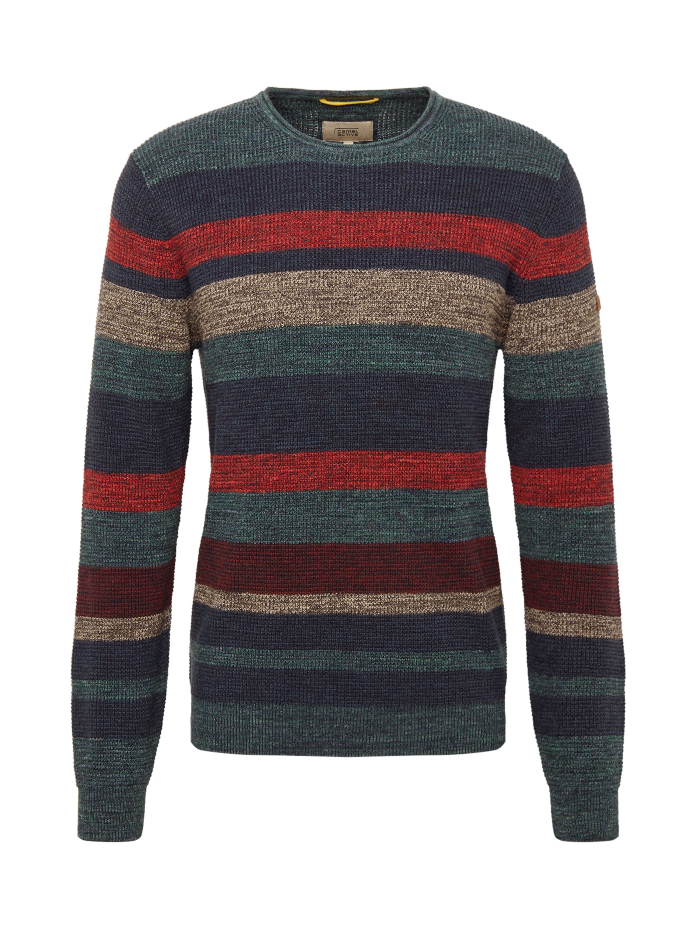 CAMEL ACTIVE - Trui 'Crew stripe' in de kleur Beige gemêleerd