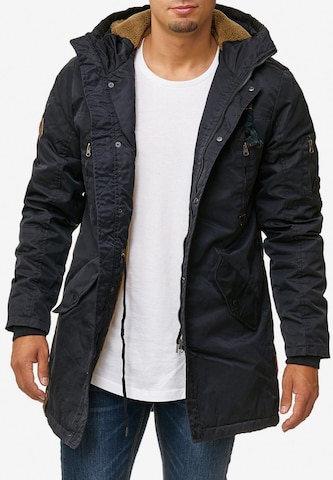 INDICODE JEANS Winterparka 'Bardsley' in Blauw: voorkant