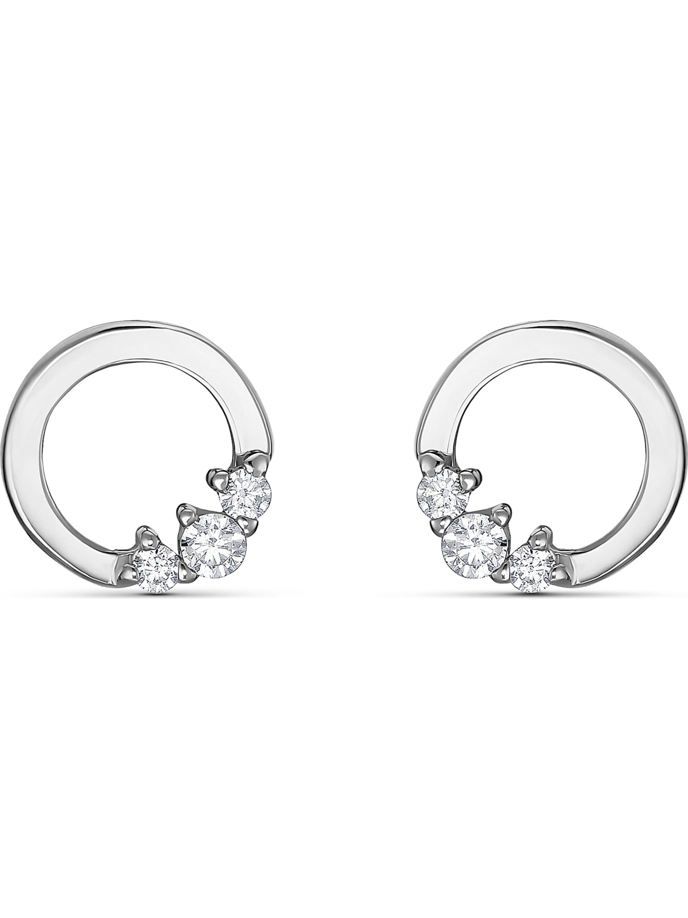 QOOQI Ohrstecker in Silber: Vorderseite