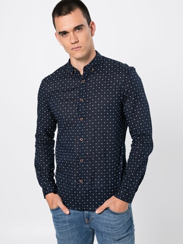 TOM TAILOR Regular fit Button Up Shirt in Blue: front