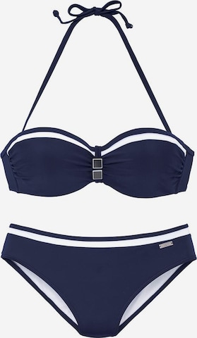 LASCANA Bandeau Bikini - kék: elől