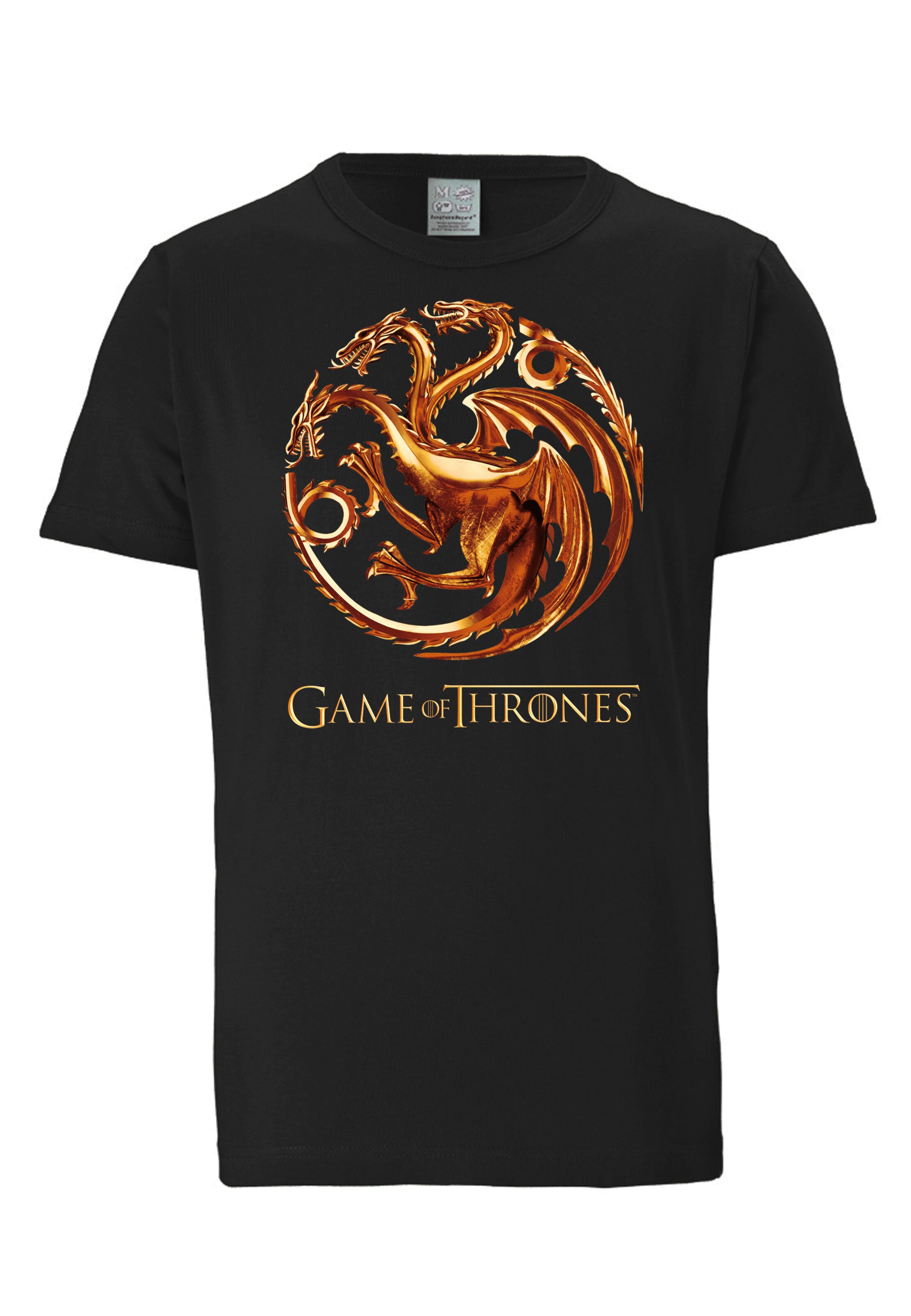 LOGOSHIRT Shirt 'Game Of Thrones - Targaryen' in Zwart: voorkant