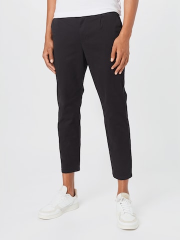 Only & Sons Slim fit Pleat-Front Pants 'CAM' in Black: front