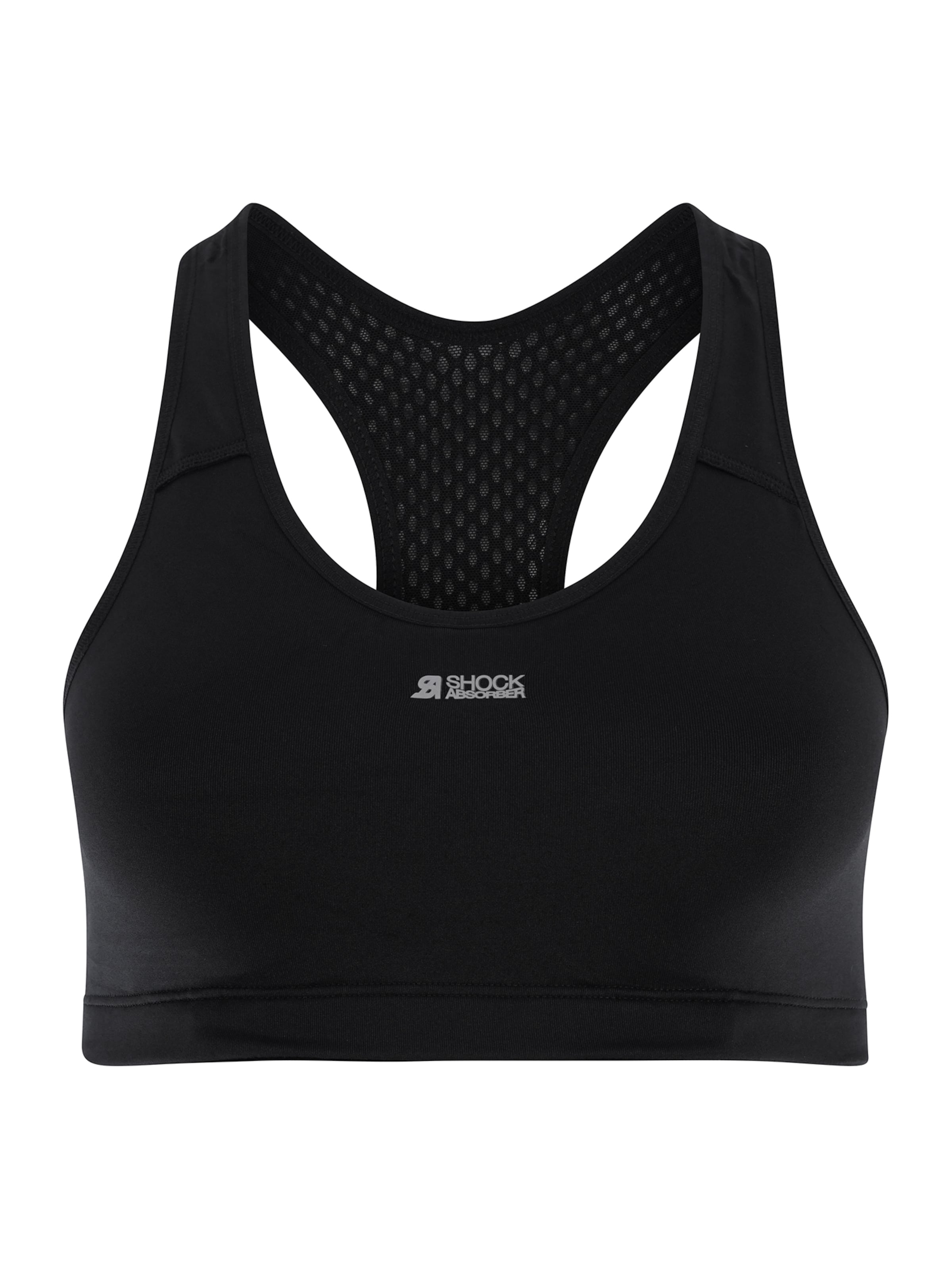 Bustier Soutien-gorge de sport SHOCK ABSORBER en noir : devant