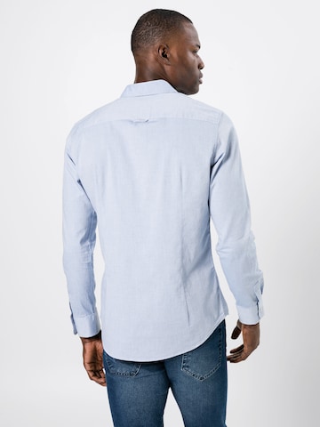 TOM TAILOR Slim fit Button Up Shirt 'Floyd' in Blue: back