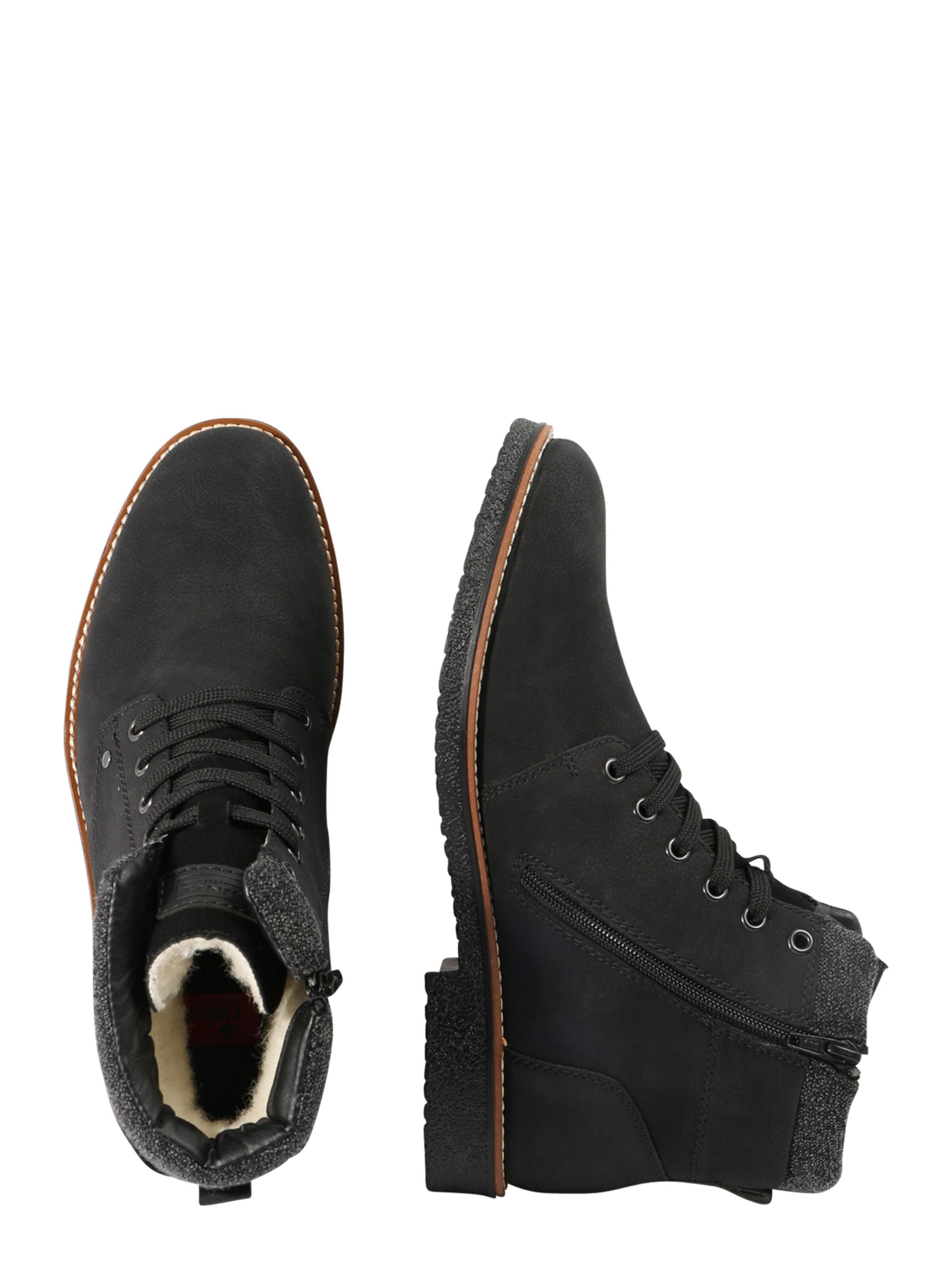Rieker Ботинки на шнуровке в Черный