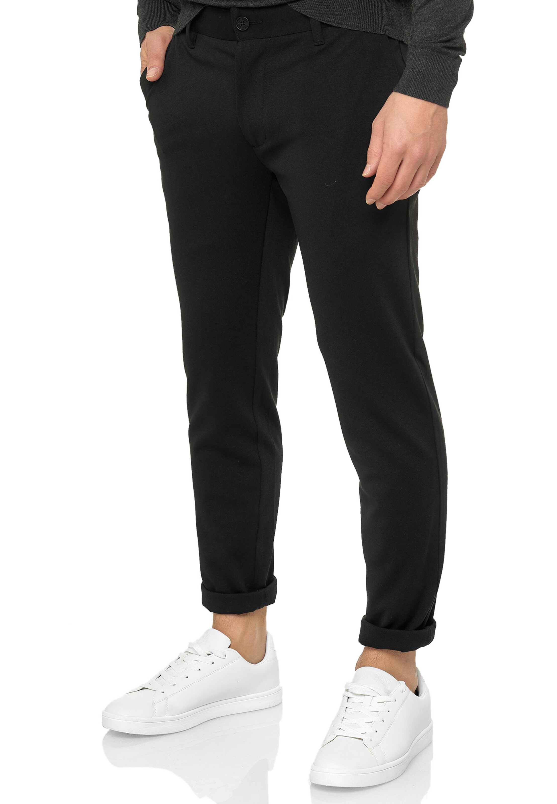 Coupe slim Pantalon 'Rodekro' INDICODE JEANS en noir