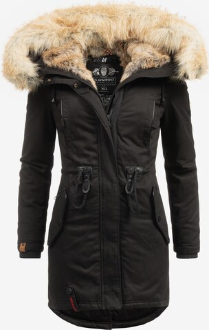 NAVAHOO Winterparka 'Bombii' in Zwart: voorkant