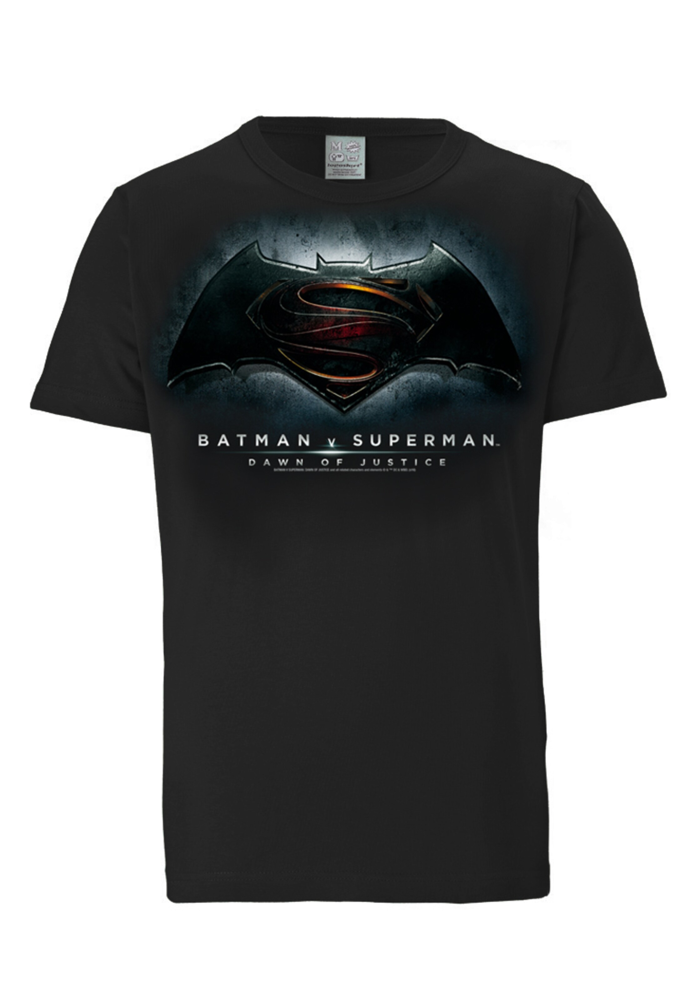 LOGOSHIRT T-Shirt 'Batman v Superman' in Schwarz: Vorderseite