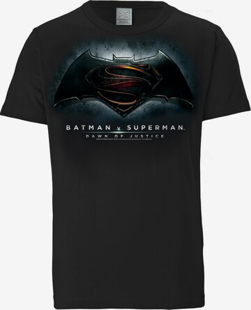 LOGOSHIRT T-Shirt 'Batman v Superman' in Schwarz: predná strana