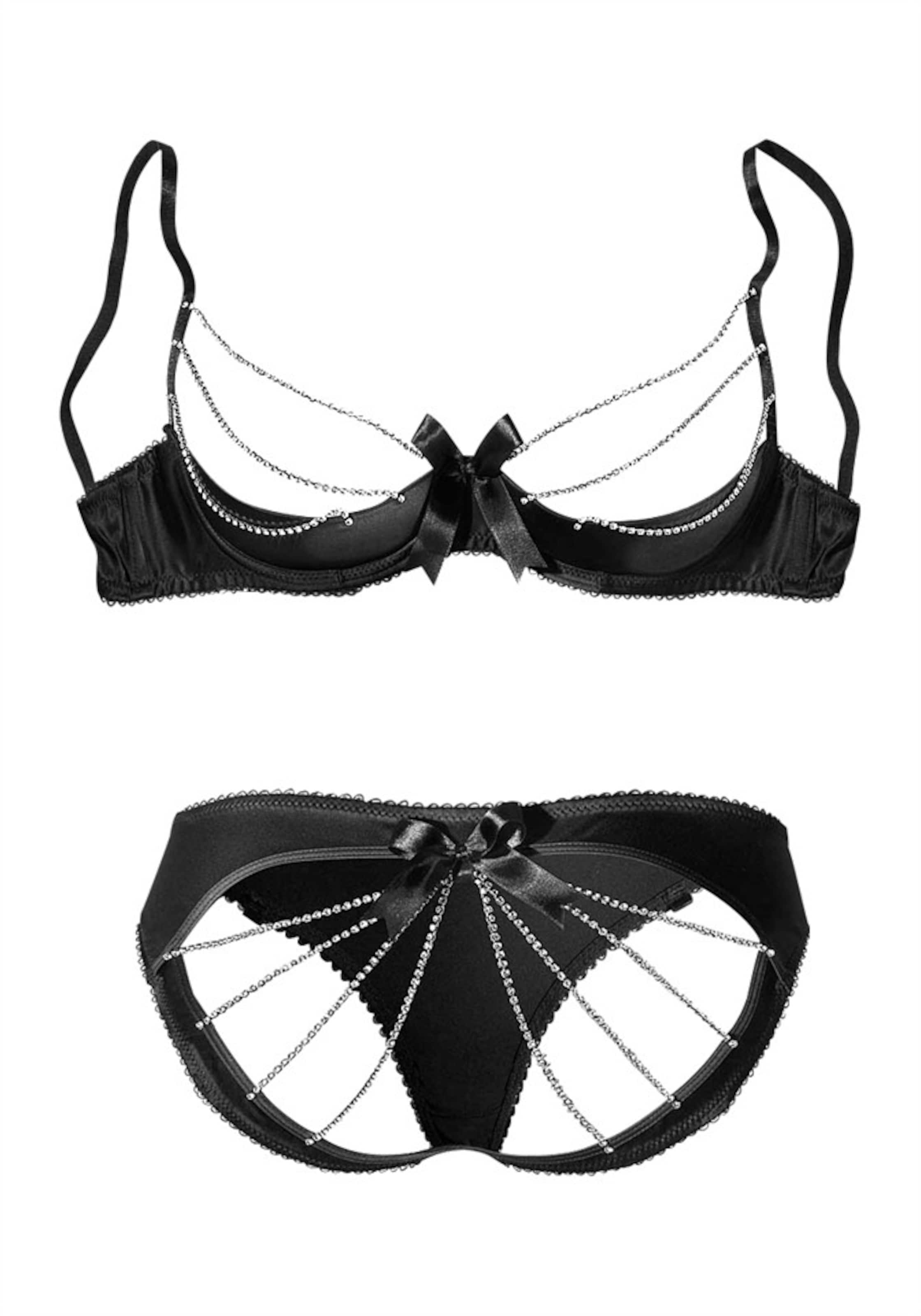 PETITE FLEUR GOLD Balconette Bra in Black: front