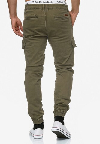 INDICODE JEANS Tapered Cargobroek 'August' in Groen