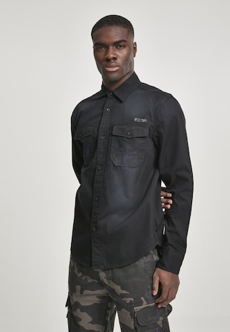 Brandit Regular fit Shirt 'Hardee' in Zwart: voorkant