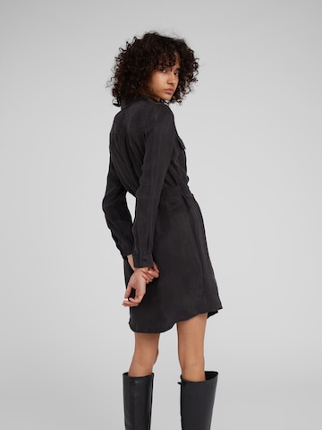 EDITED Shirt dress 'Farha' in Black: back