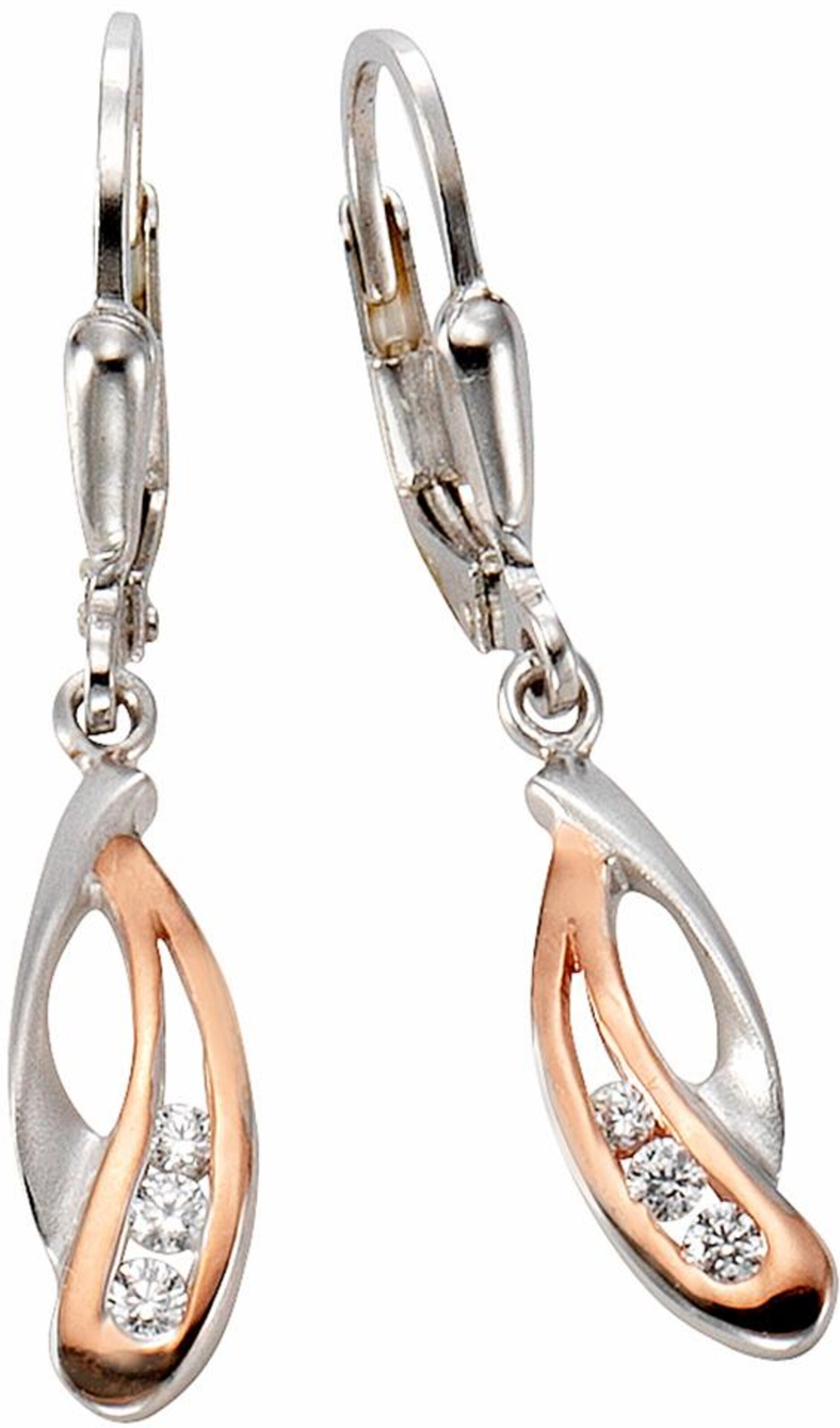 FIRETTI Paar Ohrhänger in Silber: Vorderseite