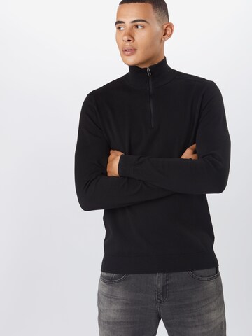 Coupe regular Pull-over 'Berg' SELECTED HOMME en noir : devant